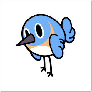 American Bluebird Cute Blob Posters and Art